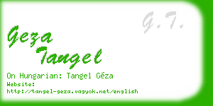 geza tangel business card